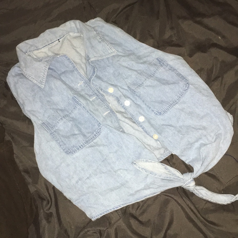 Button Down Jean Vest